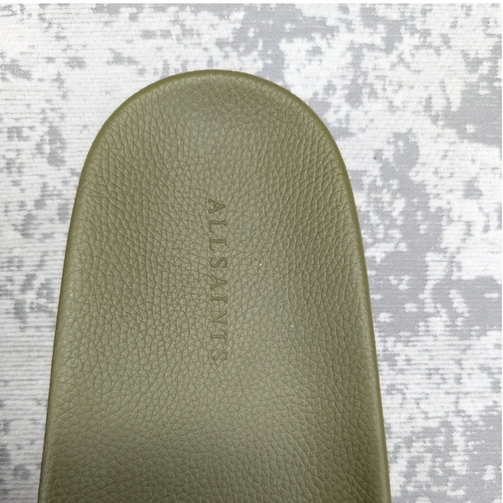 AllSaints Mens Olive Green Slides Sandals Size 12 US 45 EU‎ 11 UK Renegade